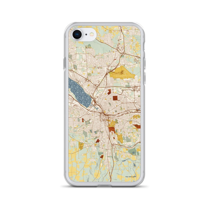 Custom Syracuse New York Map iPhone SE Phone Case in Woodblock
