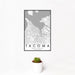 12x18 Tacoma Washington Map Print Portrait Orientation in Classic Style With Small Cactus Plant in White Planter