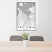 24x36 Tacoma Washington Map Print Portrait Orientation in Classic Style Behind 2 Chairs Table and Potted Plant