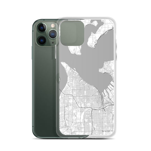 Custom Tacoma Washington Map Phone Case in Classic on Table with Laptop and Plant