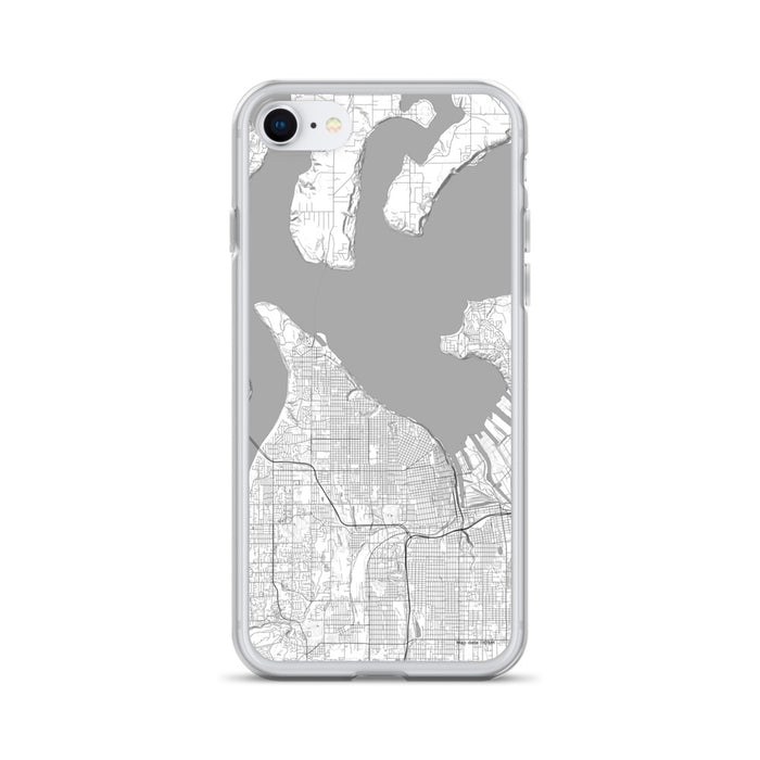 Custom Tacoma Washington Map iPhone SE Phone Case in Classic