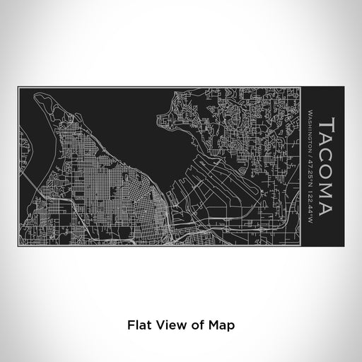 Rendered View of Tacoma Washington Map Engraving on 17oz Stainless Steel Insulated Cola Bottle in Black