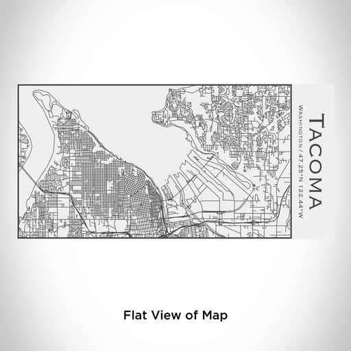 Rendered View of Tacoma Washington Map Engraving on 17oz Stainless Steel Insulated Cola Bottle in White