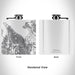Rendered View of Tacoma Washington Map Engraving on 6oz Stainless Steel Flask in White