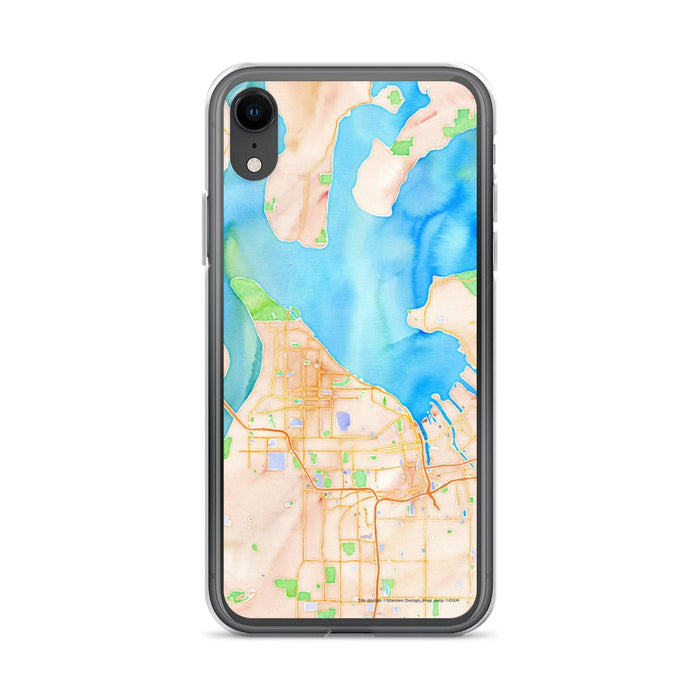Custom Tacoma Washington Map Phone Case in Watercolor