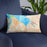 Custom Tacoma Washington Map Throw Pillow in Watercolor on Blue Colored Chair