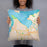 Person holding 18x18 Custom Tacoma Washington Map Throw Pillow in Watercolor