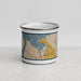 Front View Custom Tacoma Washington Map Enamel Mug in Woodblock