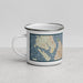 Left View Custom Tacoma Washington Map Enamel Mug in Woodblock