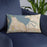 Custom Tacoma Washington Map Throw Pillow in Woodblock on Blue Colored Chair