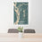 24x36 Talkeetna Alaska Map Print Portrait Orientation in Afternoon Style Behind 2 Chairs Table and Potted Plant