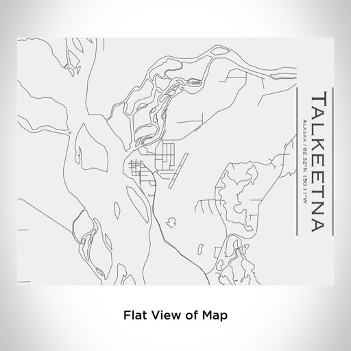 Rendered View of Talkeetna Alaska Map Engraving on 20oz Stainless Steel Insulated Bottle with Bamboo Top in White