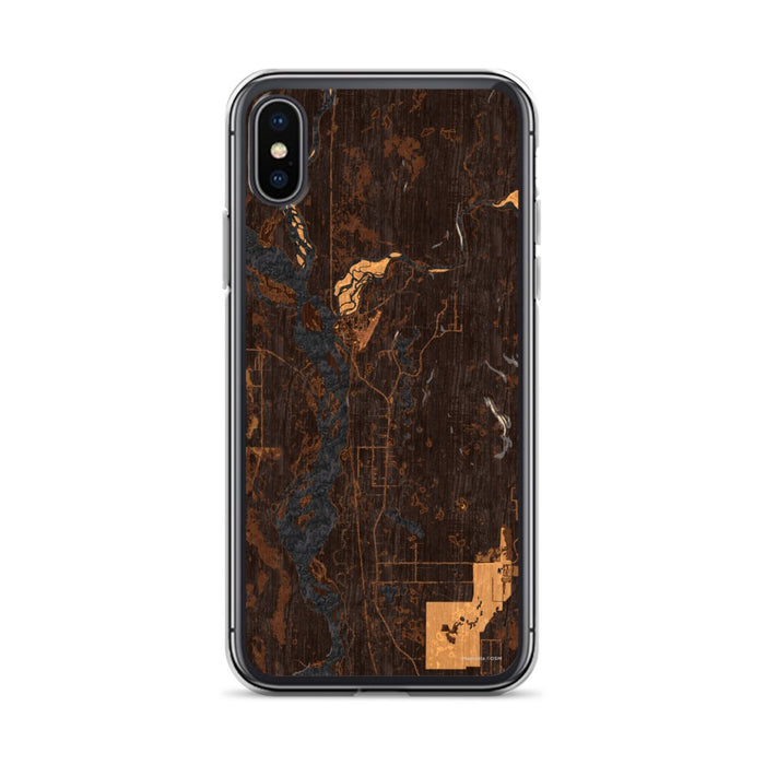 Custom iPhone X/XS Talkeetna Alaska Map Phone Case in Ember