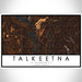 Talkeetna Alaska Map Print Landscape Orientation in Ember Style With Shaded Background