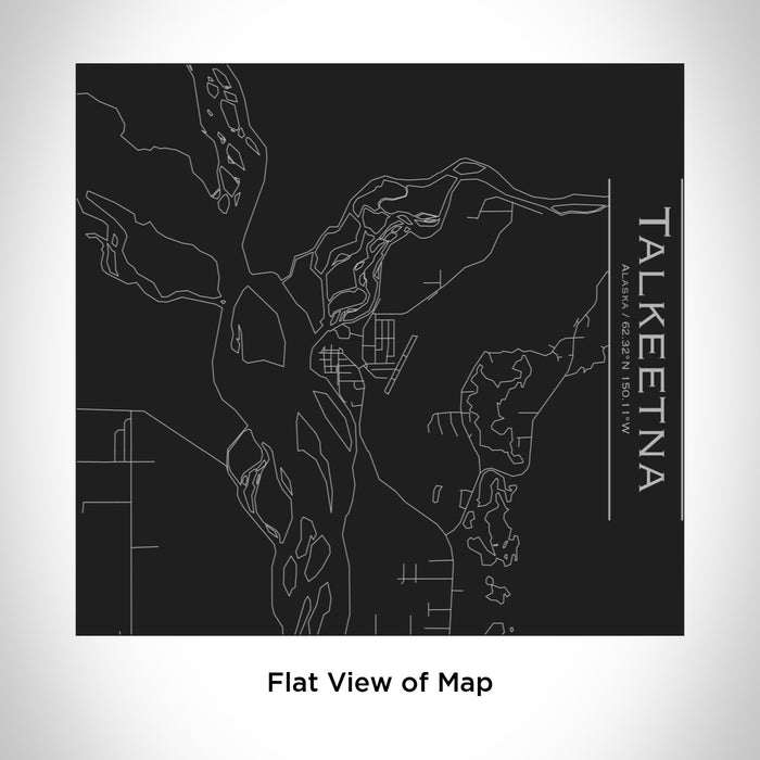 Rendered View of Talkeetna Alaska Map Engraving on 17oz Stainless Steel Insulated Tumbler in Black