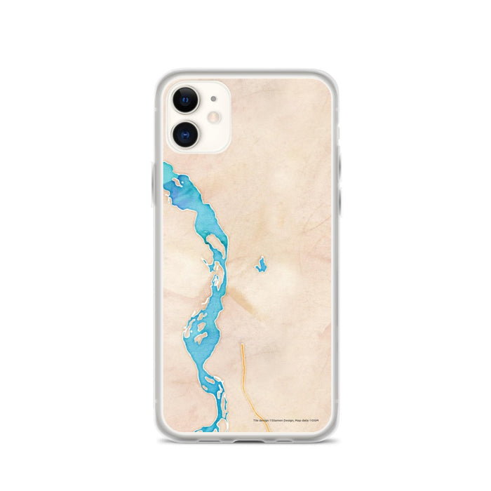 Custom iPhone 11 Talkeetna Alaska Map Phone Case in Watercolor