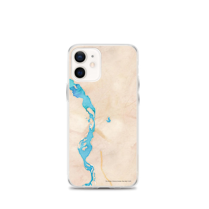 Custom iPhone 12 mini Talkeetna Alaska Map Phone Case in Watercolor