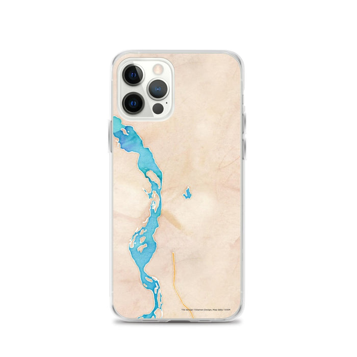 Custom iPhone 12 Pro Talkeetna Alaska Map Phone Case in Watercolor