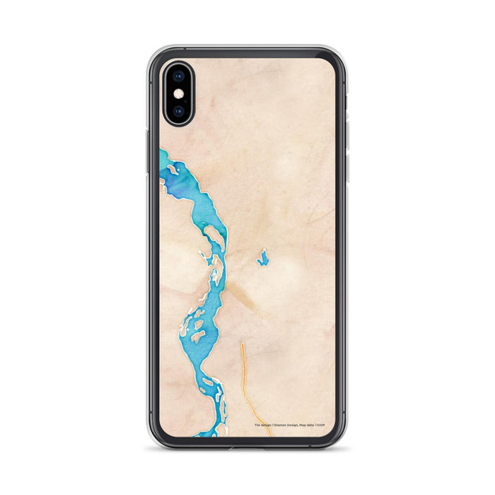 Custom iPhone XS Max Talkeetna Alaska Map Phone Case in Watercolor