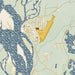 Talkeetna Alaska Map Print in Woodblock Style Zoomed In Close Up Showing Details