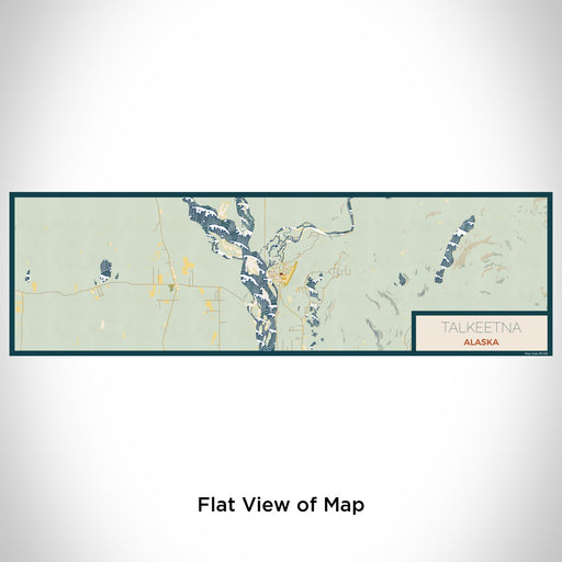 Flat View of Map Custom Talkeetna Alaska Map Enamel Mug in Woodblock