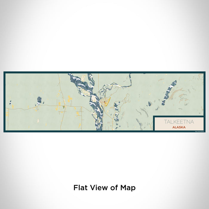 Flat View of Map Custom Talkeetna Alaska Map Enamel Mug in Woodblock
