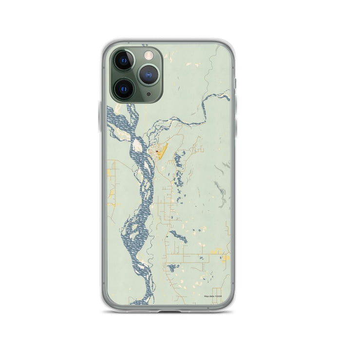 Custom iPhone 11 Pro Talkeetna Alaska Map Phone Case in Woodblock