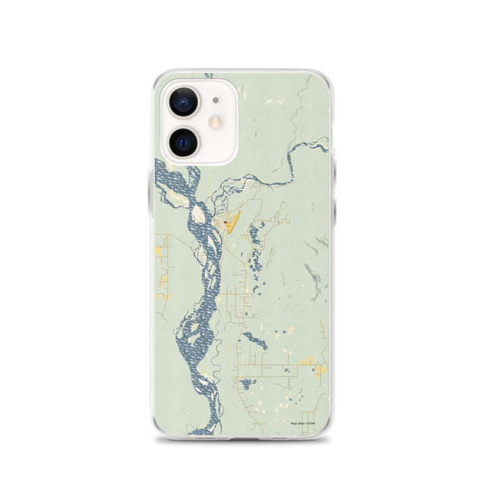 Custom iPhone 12 Talkeetna Alaska Map Phone Case in Woodblock