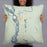 Person holding 22x22 Custom Talkeetna Alaska Map Throw Pillow in Woodblock