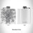 Rendered View of Tallahassee Florida Map Engraving on 6oz Stainless Steel Flask in White