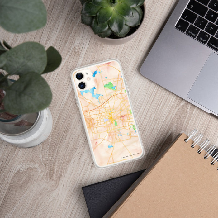 Custom Tallahassee Florida Map Phone Case in Watercolor