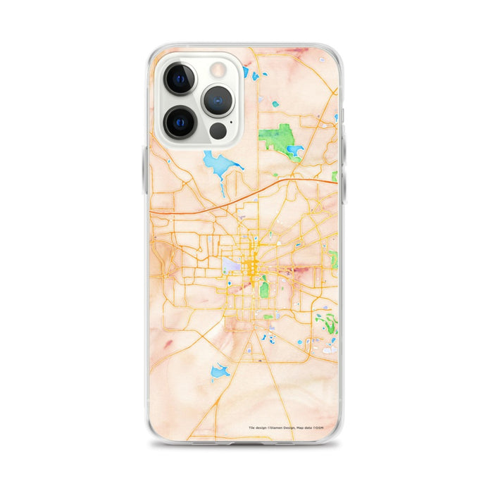 Custom Tallahassee Florida Map iPhone 12 Pro Max Phone Case in Watercolor
