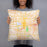 Person holding 18x18 Custom Tallahassee Florida Map Throw Pillow in Watercolor