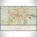Tallahassee Florida Map Print Landscape Orientation in Woodblock Style With Shaded Background