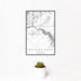 12x18 Tallulah Falls Georgia Map Print Portrait Orientation in Classic Style With Small Cactus Plant in White Planter