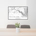 24x36 Tallulah Falls Georgia Map Print Lanscape Orientation in Classic Style Behind 2 Chairs Table and Potted Plant