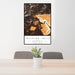 24x36 Tallulah Falls Georgia Map Print Portrait Orientation in Ember Style Behind 2 Chairs Table and Potted Plant