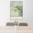 24x36 Tallulah Falls Georgia Map Print Portrait Orientation in Woodblock Style Behind 2 Chairs Table and Potted Plant