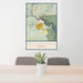 24x36 Tallulah Falls Georgia Map Print Portrait Orientation in Woodblock Style Behind 2 Chairs Table and Potted Plant
