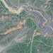 Tallulah Falls Georgia Map Print in Afternoon Style Zoomed In Close Up Showing Details