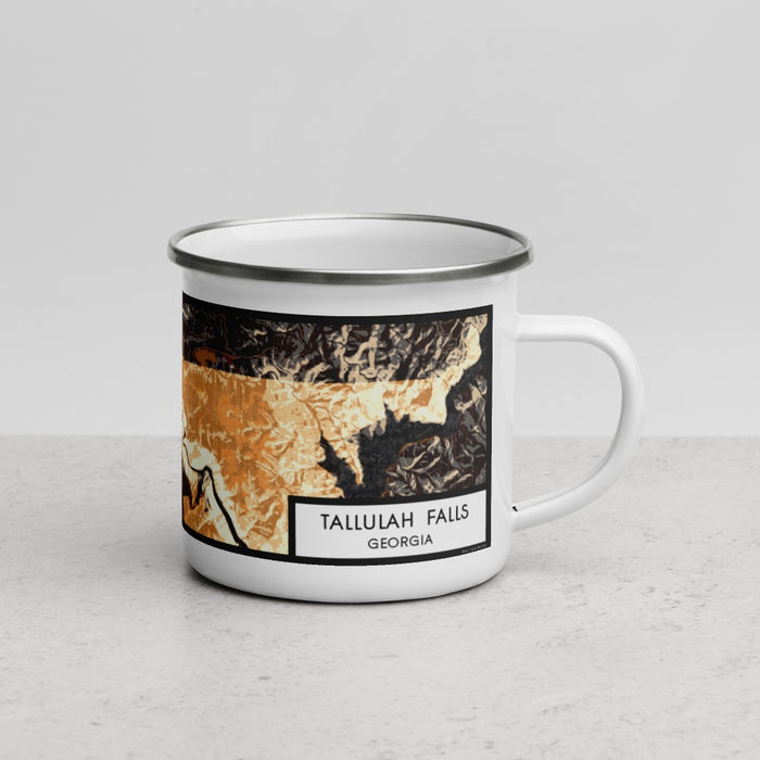Right View Custom Tallulah Falls Georgia Map Enamel Mug in Ember