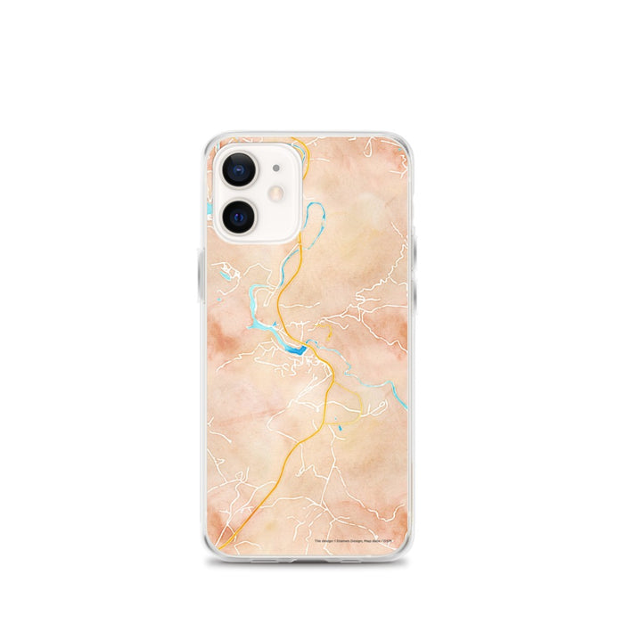Custom iPhone 12 mini Tallulah Falls Georgia Map Phone Case in Watercolor