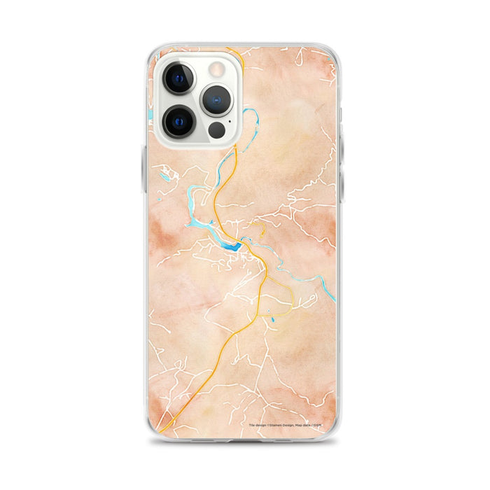 Custom iPhone 12 Pro Max Tallulah Falls Georgia Map Phone Case in Watercolor