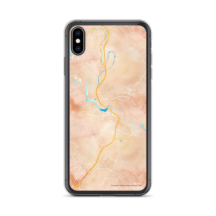 Custom iPhone XS Max Tallulah Falls Georgia Map Phone Case in Watercolor