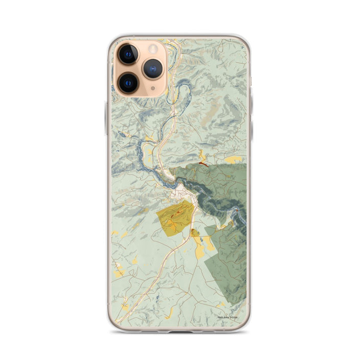 Custom iPhone 11 Pro Max Tallulah Falls Georgia Map Phone Case in Woodblock