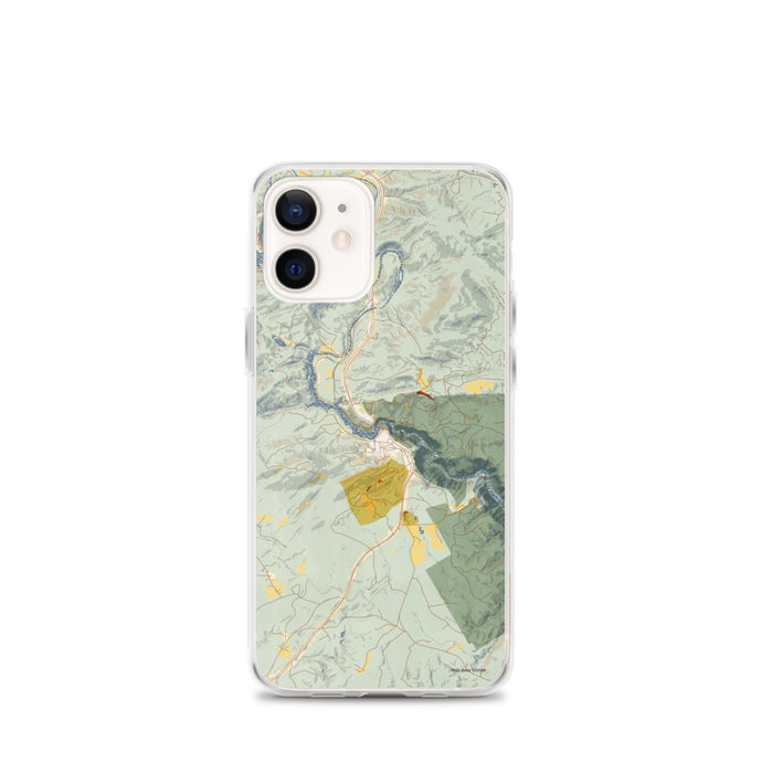 Custom iPhone 12 mini Tallulah Falls Georgia Map Phone Case in Woodblock