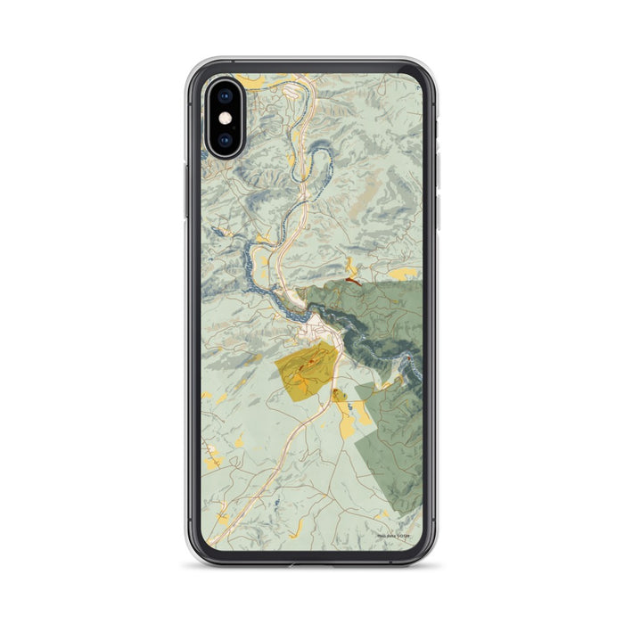 Custom iPhone XS Max Tallulah Falls Georgia Map Phone Case in Woodblock