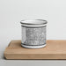 Front View Custom Tamarac Florida Map Enamel Mug in Classic on Cutting Board