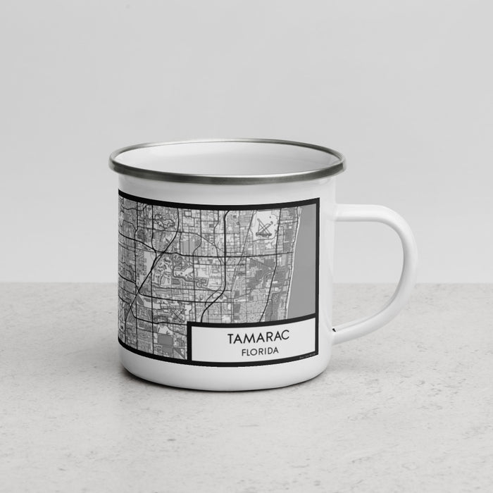 Right View Custom Tamarac Florida Map Enamel Mug in Classic