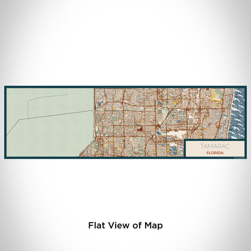 Flat View of Map Custom Tamarac Florida Map Enamel Mug in Woodblock